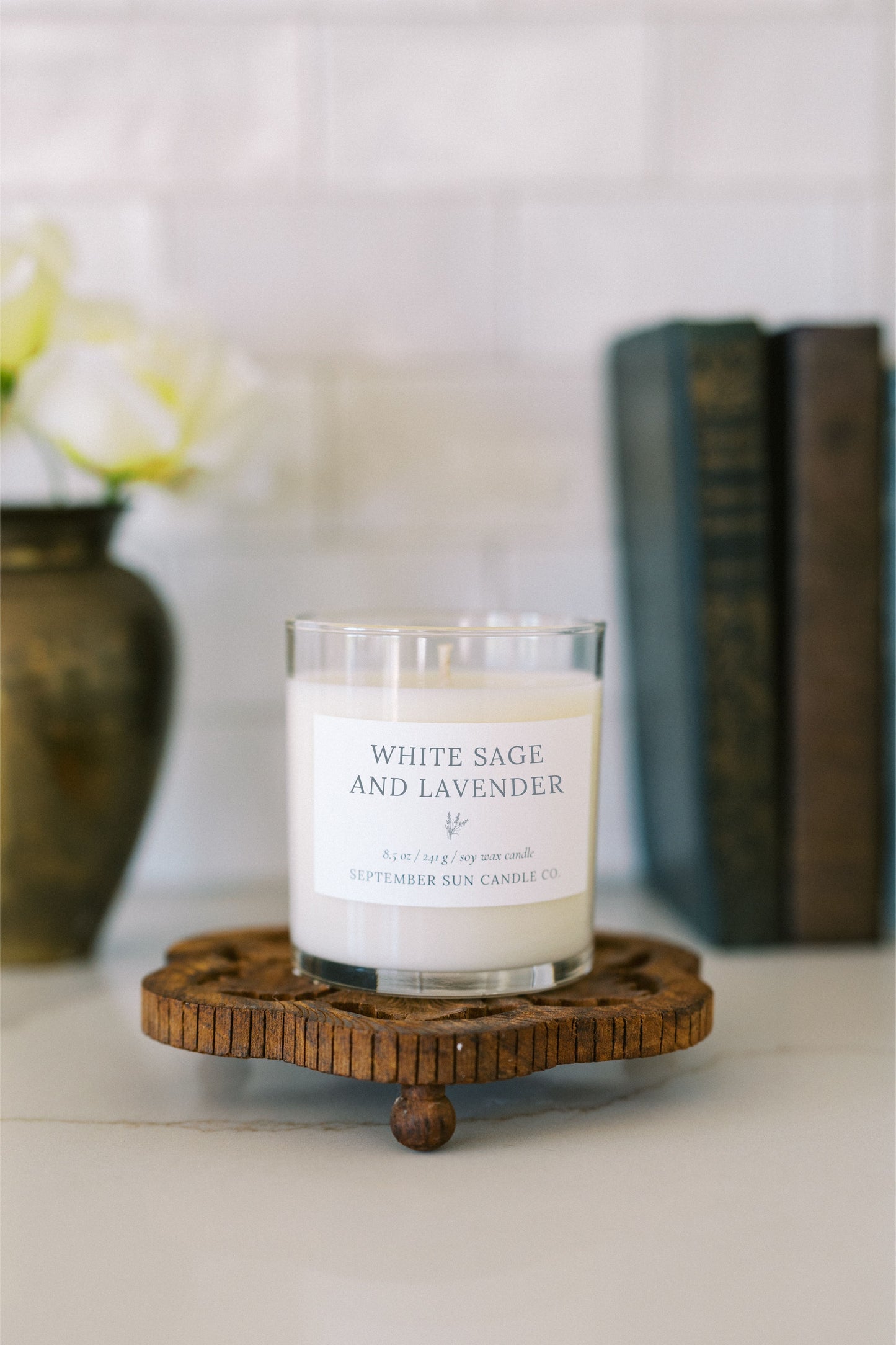 White Sage and Lavender 8.5 oz Soy Candle